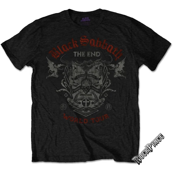 BLACK SABBATH - The End Reading Skull - unisex póló - BSTS27MB