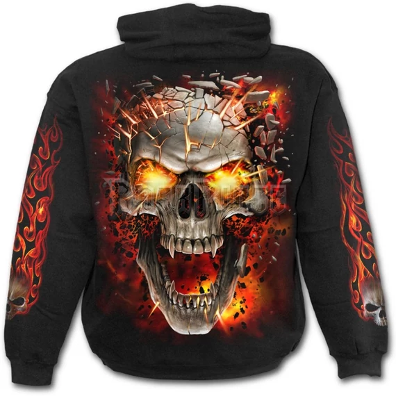 SKULL BLAST - Hoody Black (Plain) - T152M451