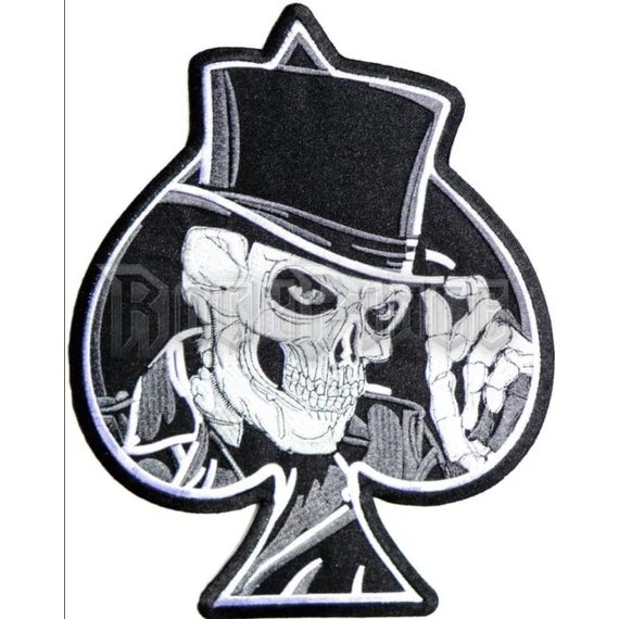 Ace Of Spades Top Hat Reaper Skull - hátfelvarró - EMB-G172