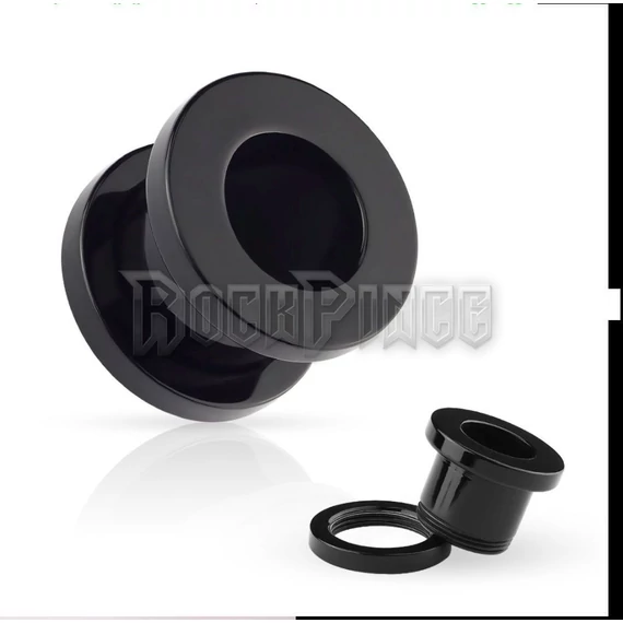 Fekete akril fültágító - 1-20 mm