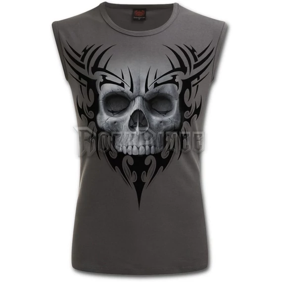 SOLEMN SKULL - Sleeveless T-Shirt Charcoal (Plain) - S012M004