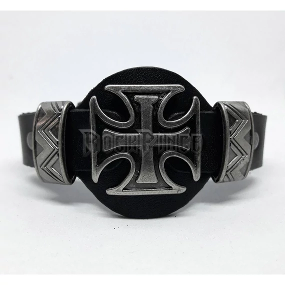 Vaskeresztes bőrkarkötő - 27#BR