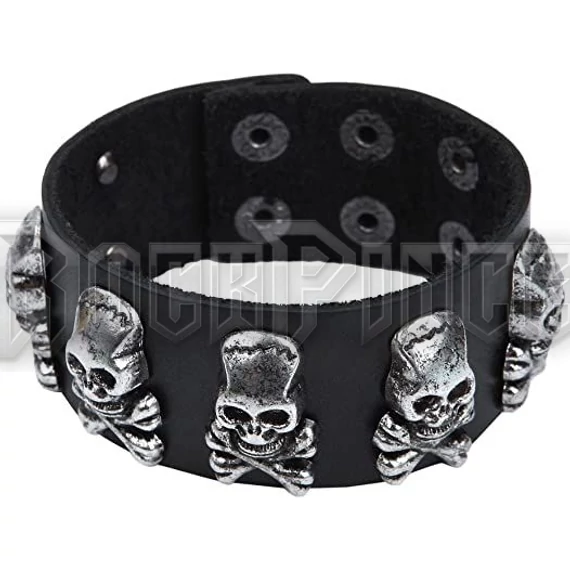 Koponyás bőrkarkötő - 20#BR