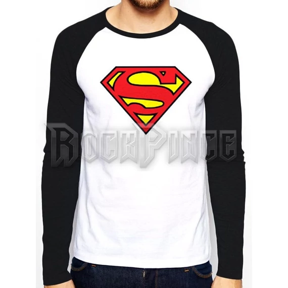 Superman - Logo - LONG-SLEEVE BASEBALL SHIRT - PE14056BSWPL