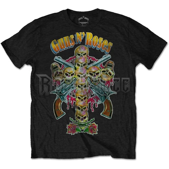 Guns N' Roses - Skull Cross 80s - unisex póló - GNRTS20MB