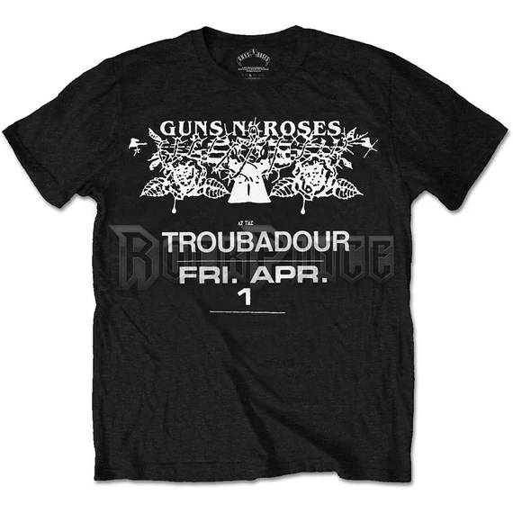 Guns N' Roses - Troubadour Flyer - unisex póló - GNRTS29MB