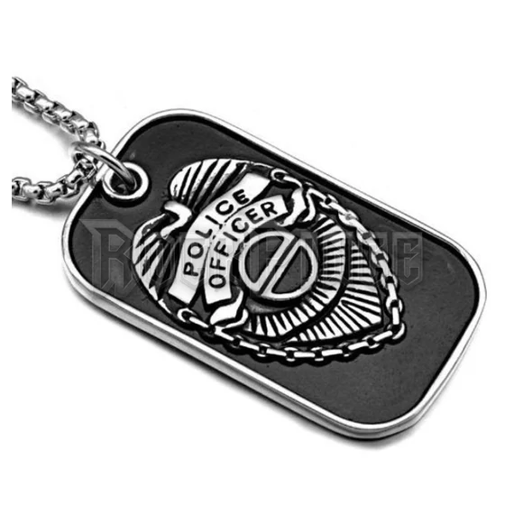 Police Officer Cool Black Steel Dog Tag - ACÉL MEDÁL