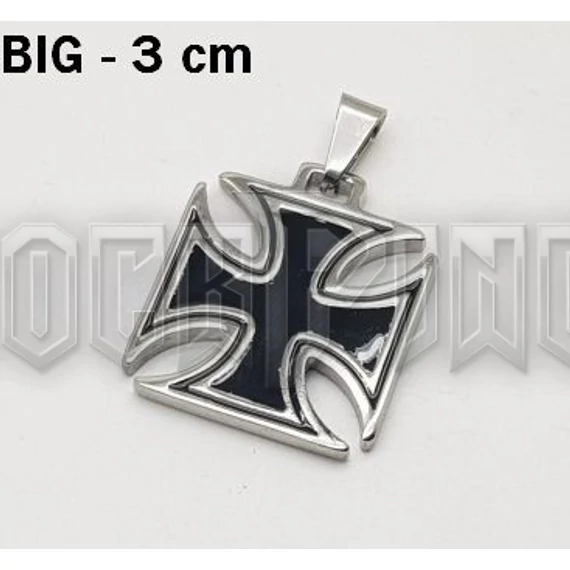 Black Maltese Iron Cross BIG - acél medál /3 cm/