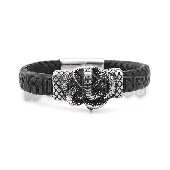 Fonott bőrkarkötő - Cobra