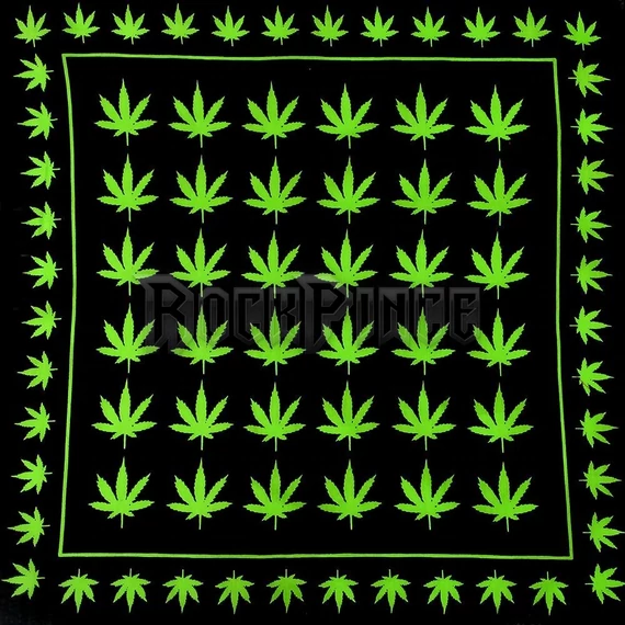 Black Green Weed Leaf - kendő/bandana