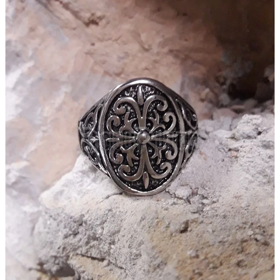 Baroque Pattern Ring - acél gyűrű