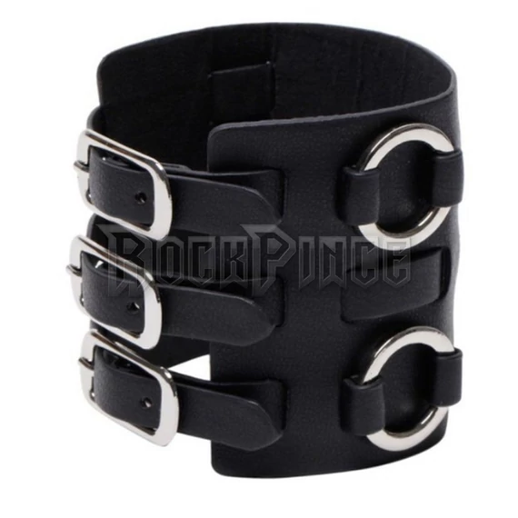 QUINTUS - 3 Buckle Wide Wristband Bracelet - csuklószorító