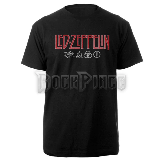 Led Zeppelin - Logo & Symbols - Unisex Póló - LZTS01MB