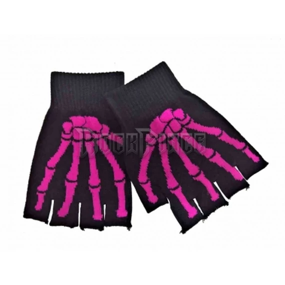 Skeleton Hands - ujjatlan kötött kesztyű - PINK - GL090