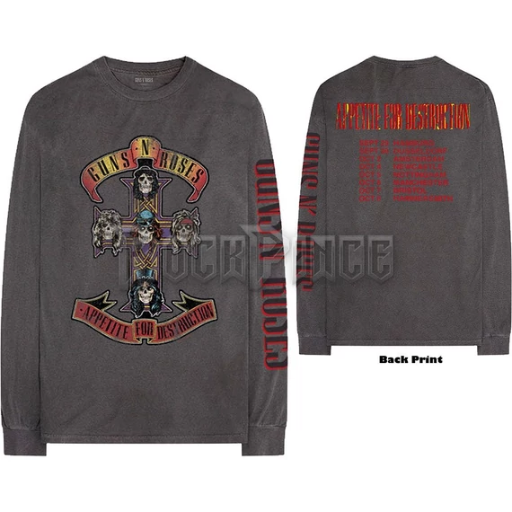 Guns N' Roses - Appetite Tour - unisex hosszú ujjú póló - GNRLST64MC