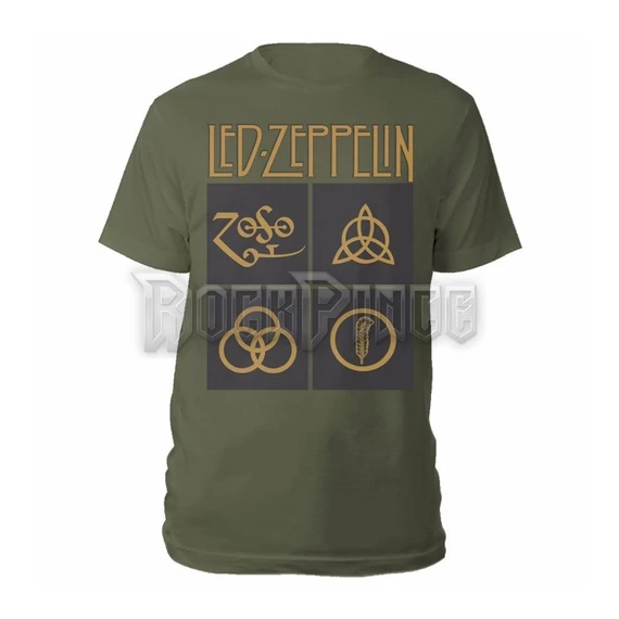 LED ZEPPELIN - GOLD SYMBOLS & BLACK SQUARES - RTLZETSOGGOL