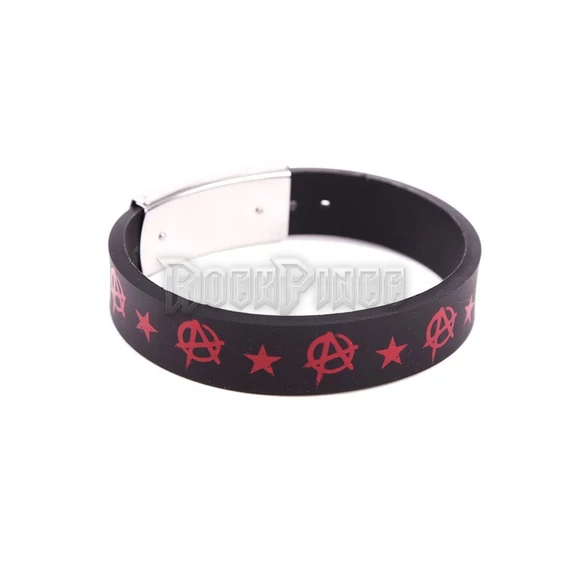 ANARCHY - szilikon karkötő fém csattal - 10539