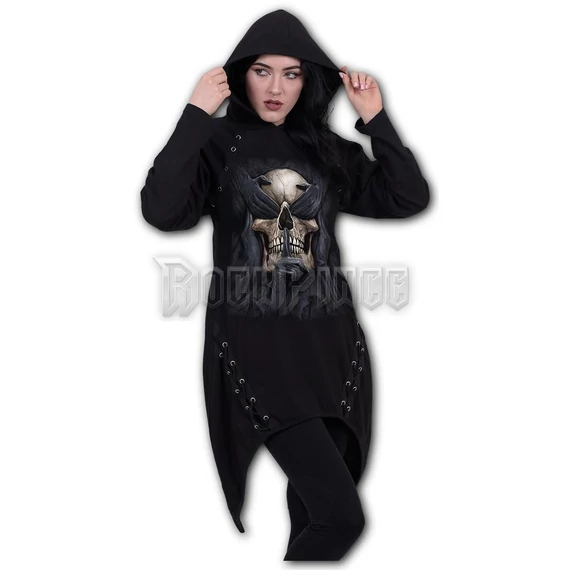 SEE NO EVIL - Laceup Sherwood Hoody with Teardrop Hem - T180F276