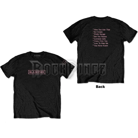 BlackPink - The Album Track list - Unisex Póló - BPTS03MB