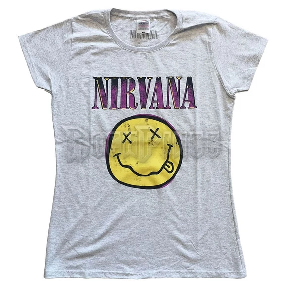 NIRVANA - Xerox Happy Face Pink - női póló - NIRVTS15LH