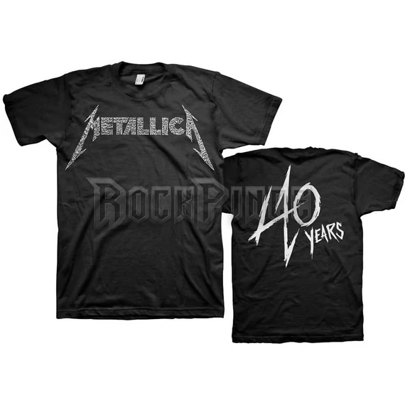 Metallica - 40th Anniversary Songs Logo - Unisex Póló - METTS52MB