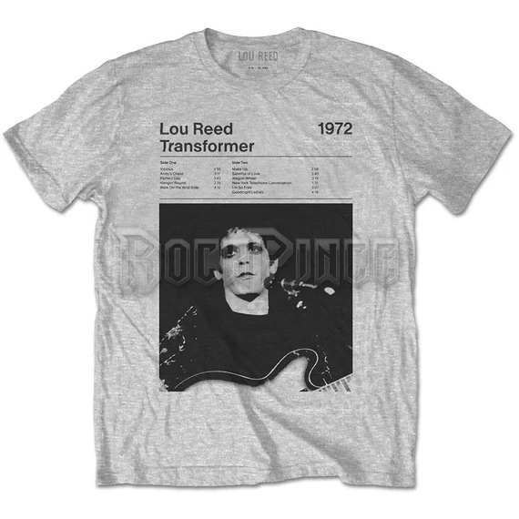 LOU REED - TRANSFORMER TRACK LIST - unisex póló - LOUTS04MG