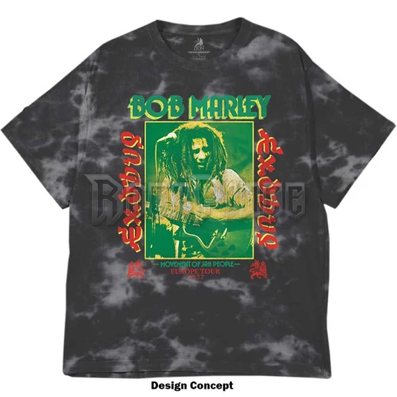 Bob Marley - Exodus Tie-Dye - Unisex Póló - BMATS41MDD