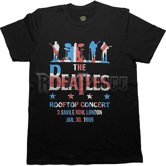 The Beatles - Drop T Rooftop Flag - Unisex Póló - BEATTEE462MB