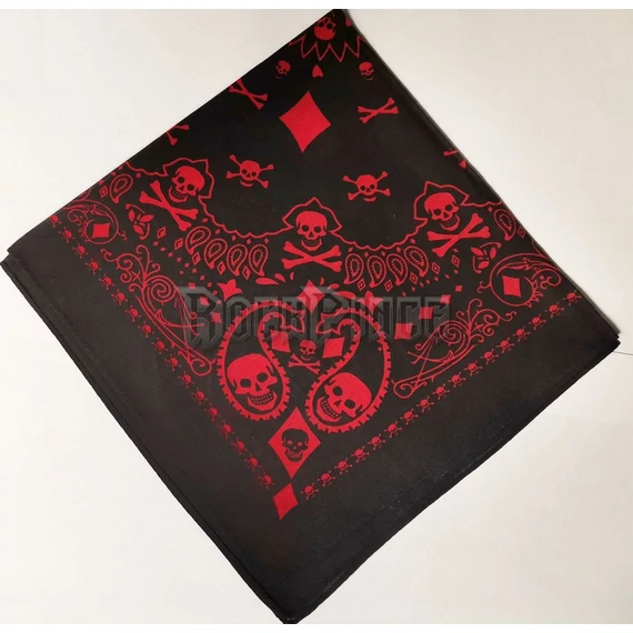 Skull Paisley - RED - kendő/bandana