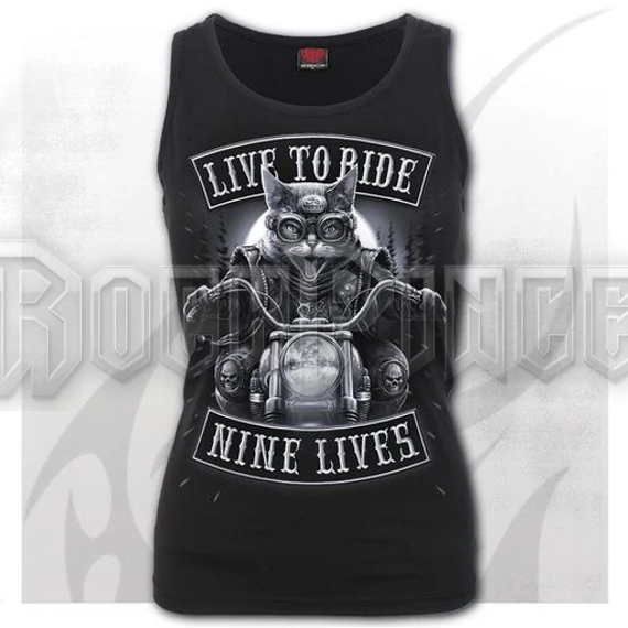 NINE LIVES - Razor Back Top Black - T221G058