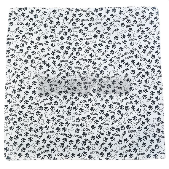 Dog Paw Prints & Bones - kendő/bandana