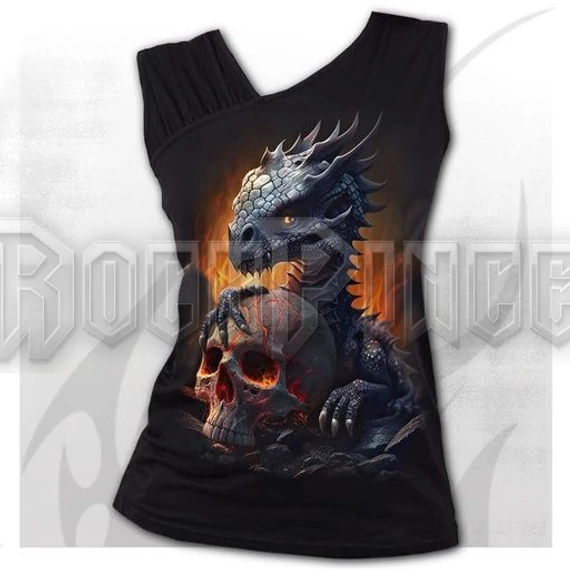 HATCHLING - Gathered Shoulder Slant Vest Black - L062G072