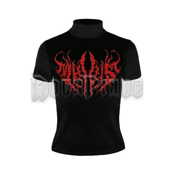 Black Metal Velvet Top NIHILIST Embroidered - NŐI PÓLÓ