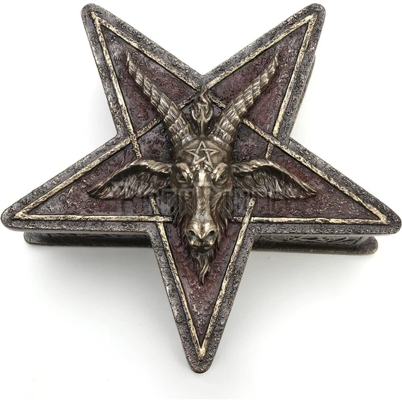 Baphomet Pentagram formájú bronz bevonatú gyanta csecsebecsedoboz  - 708-897