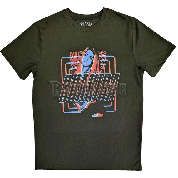 Shakira - Squares and Logo - Unisex Póló - SHAKTS01MGR