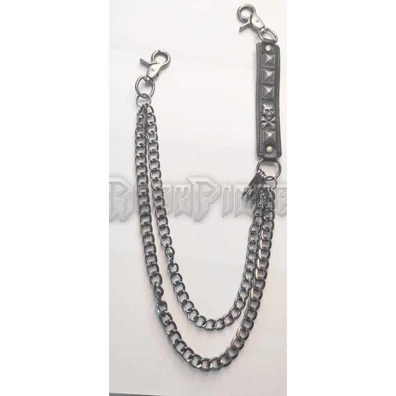 DOUBLE ROW DEAD HEAD GUNMETAL SIDE CHAIN - PÉNZTÁRCALÁNC