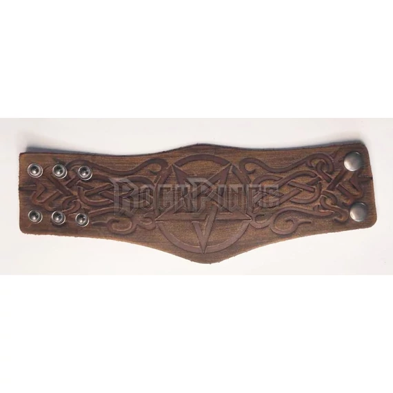 PENTAGRAMMÁS BŐR CSUKLÓSZORÍTÓ - BARNA