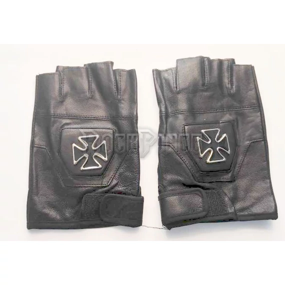 Ujjatlan bőrkesztyű vaskereszt szegecsekkel