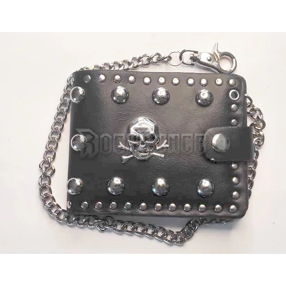 SKULL - szegecses pénztárca lánccal