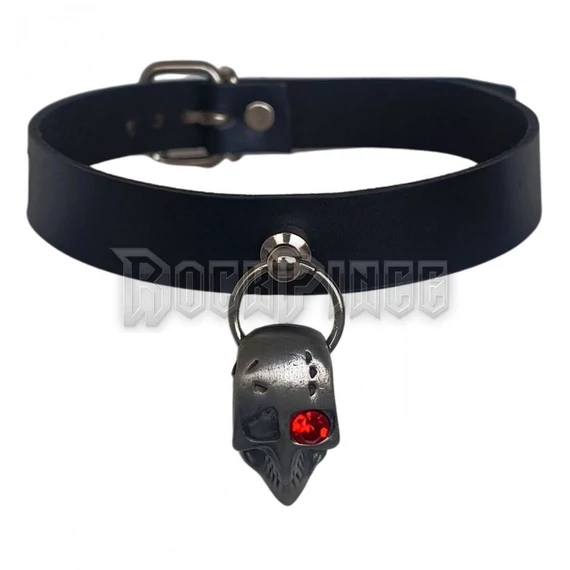 Leather Choker - With Skull Pendant - LDGN416