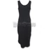 GOTHIC ELEGANCE - Gothic High-Low Hem Dress Black (Plain) - P001F139