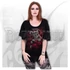 BED OF ROSES - Boat Neck Bat Sleeve Top Black - F060F719