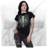 HEART RIBS - GLOW IN THE DARK - Boatneck Cap Sleeve Top Black - T211F744