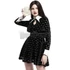 WEDNESDAY ADDAMS HEARTS - ruha WQ-474/BK-WH-HEART