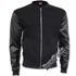 URBAN FASHION - Bomber Jacket with PU Leather Sleeves (Plain) - P004M655