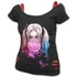 HARLEY QUINN - MAD LOVE - 2in1 Red Ripped Top Black (Plain) - G412F711