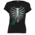 HEART RIBS - GLOW IN THE DARK - Boatneck Cap Sleeve Top Black - T211F744