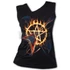 HOT METAL - Gathered Shoulder Slant Vest Black - T212G072