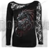 DRAGON SHARDS - Lace One Shoulder Top Black - L063F439