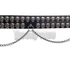 2 Row Skull Studded Leather Belt with Chains - KOPONYA SZEGECSES BŐR ÖV - LDG254